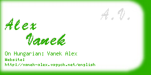 alex vanek business card